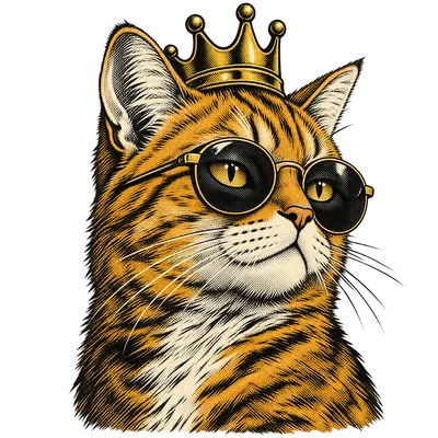 A Domestic Medium Hair drawn in our Crown and shades style
