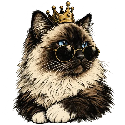 A Ragdoll drawn in our Crown and shades style