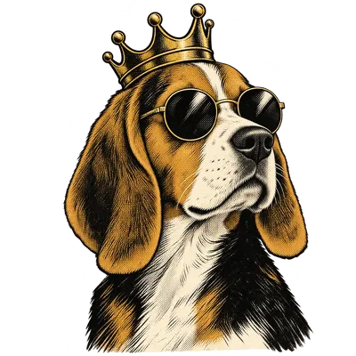 A Beagle drawn in our Crown and shades style