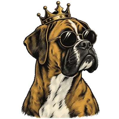 A Boxer drawn in our Crown and shades style