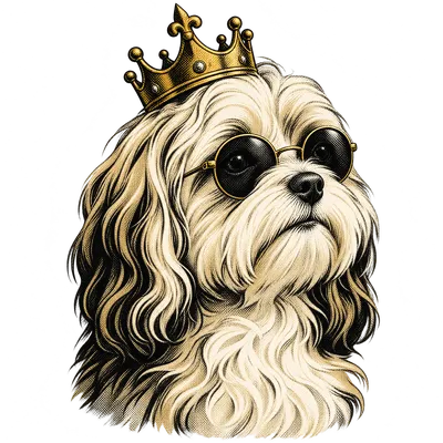 A Havanese drawn in our Crown and shades style