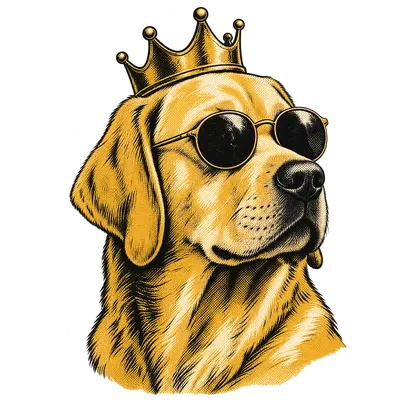A Labrador Retriever drawn in our Crown and shades style