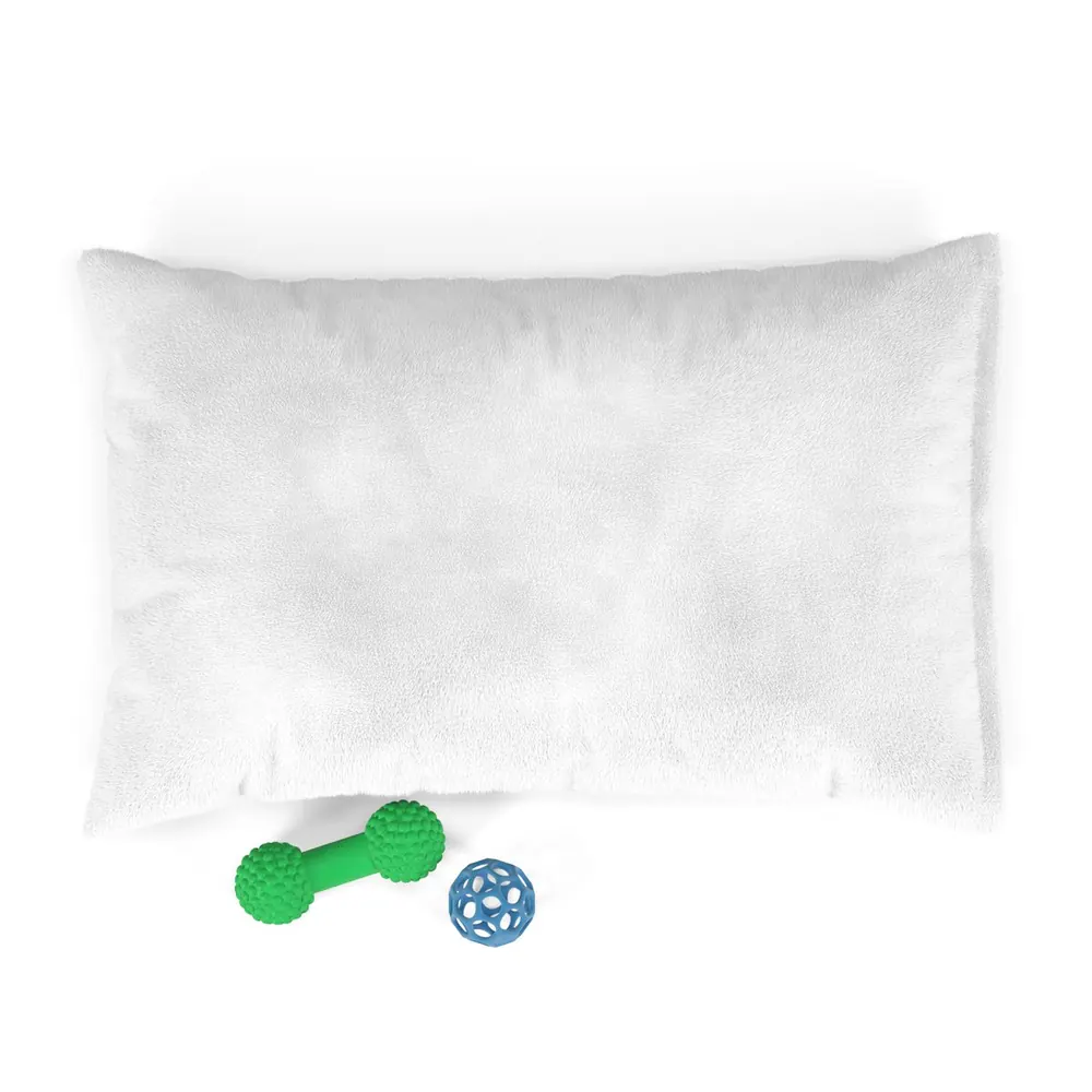 The pet bed with two dog toys, Small, 28 × 18 in