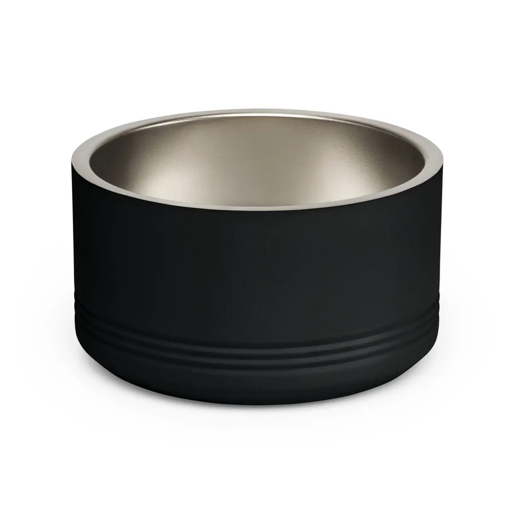 The black stainless steel bowl